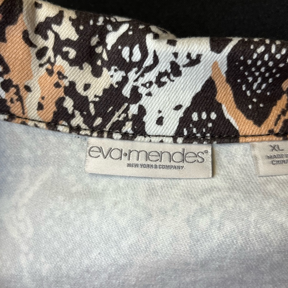 Eva Mendes NY&CO Brown Tan Snake Print Women's Jacket - Picture 5 of 8